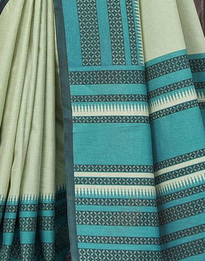 Green Silk Printed Saree