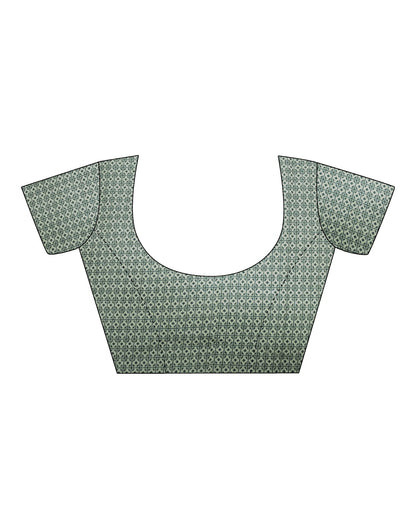 Green Silk Printed Saree