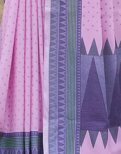 Pink Silk Printed Saree