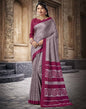 Mauve Silk Printed Saree