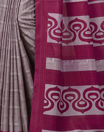 Mauve Silk Printed Saree