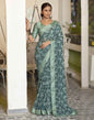 Green Georgette Printed Saree