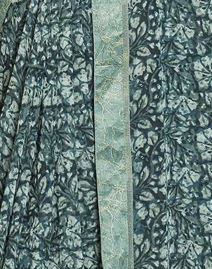 Green Georgette Printed Saree