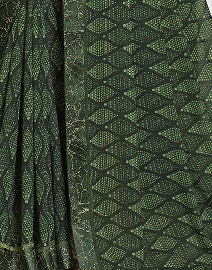 Green Georgette Printed Saree