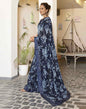 Blue Georgette Printed Saree