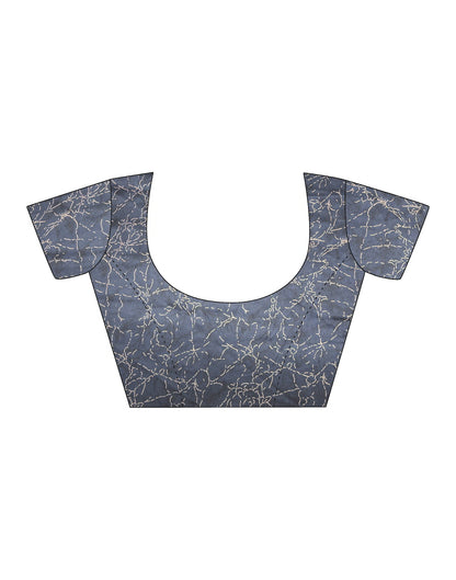 Grey Georgette Printed Saree