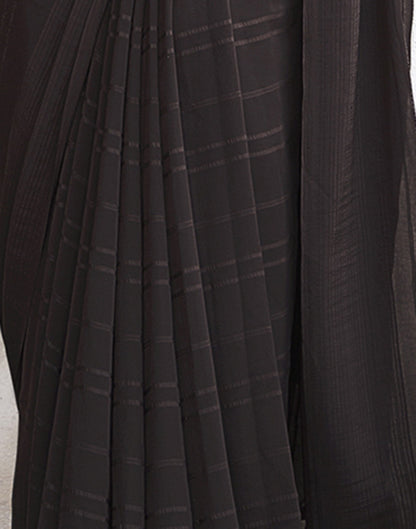 Brown Georgette Plain Saree