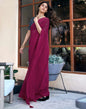 Magenta Georgette Plain Saree