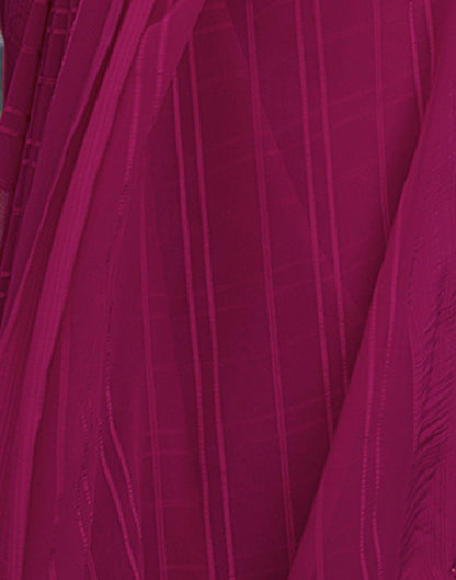 Magenta Georgette Plain Saree