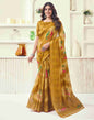 Yellow Cotton Printed Saree