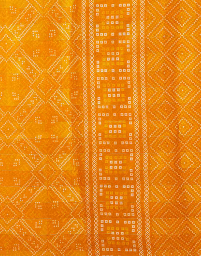 Yellow Cotton Printed Saree