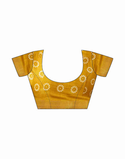 Yellow Cotton Printed Saree