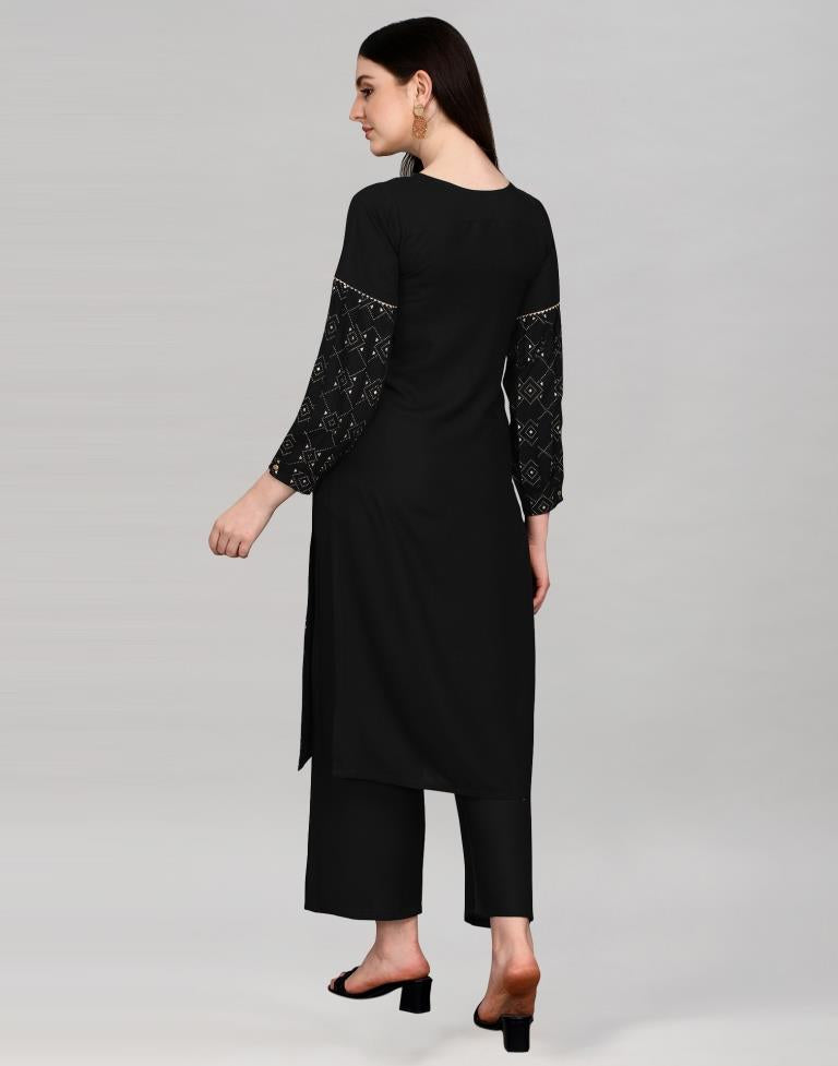 Black Printed Kurti | Leemboodi