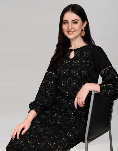 Black Printed Kurti | Leemboodi