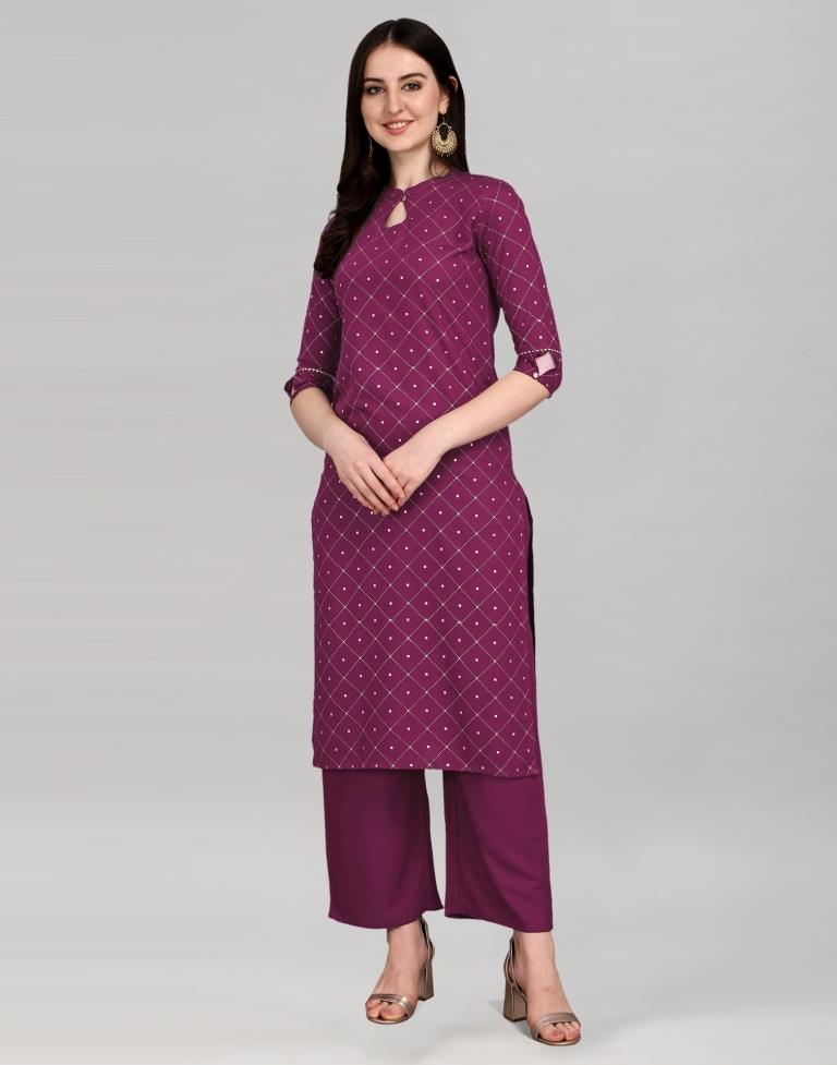 Wine Printed Kurti | Sudathi