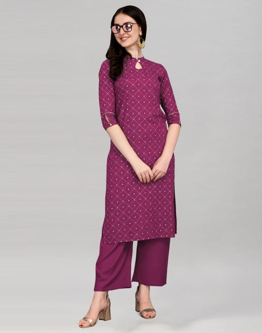 Wine Printed Kurti | Sudathi