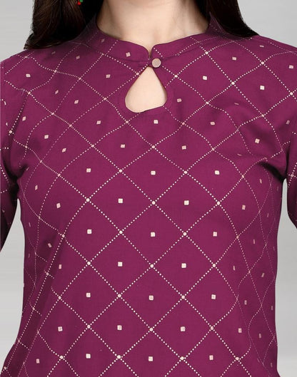 Wine Printed Kurti | Sudathi