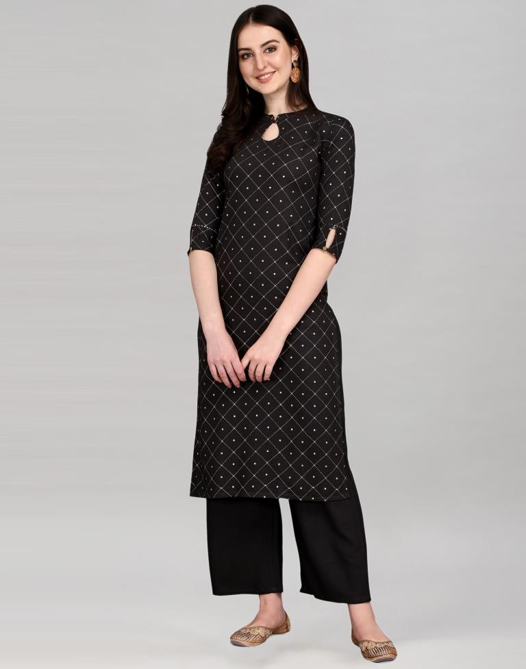 Black Printed Kurti | Sudathi