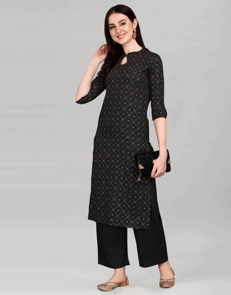 Black Printed Kurti | Sudathi