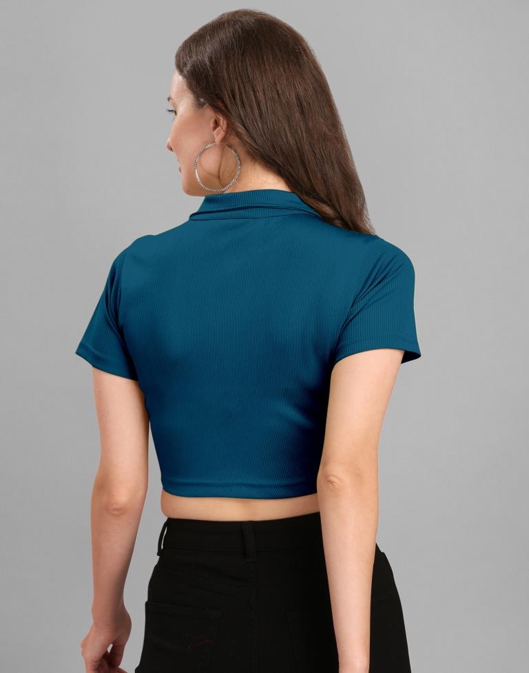 Teal Blue Crop Top | Sudathi