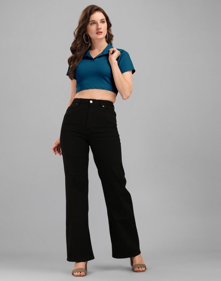 Teal Blue Crop Top | Sudathi