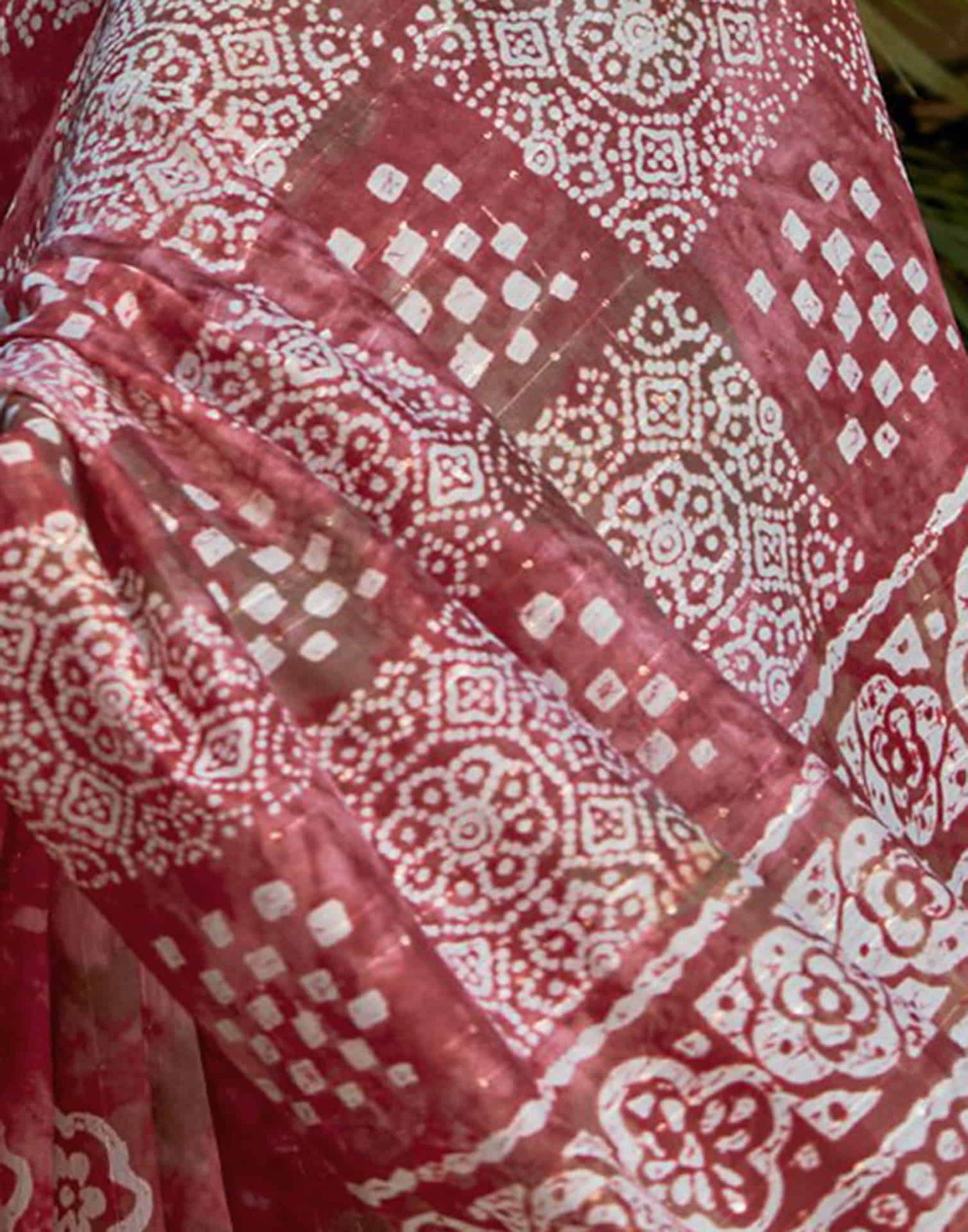 Pink Cotton Printed Saree