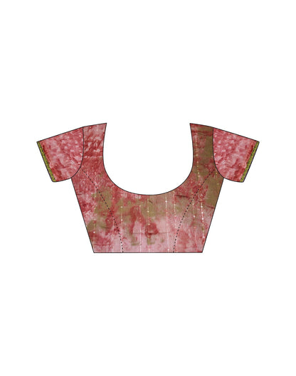 Pink Cotton Printed Saree