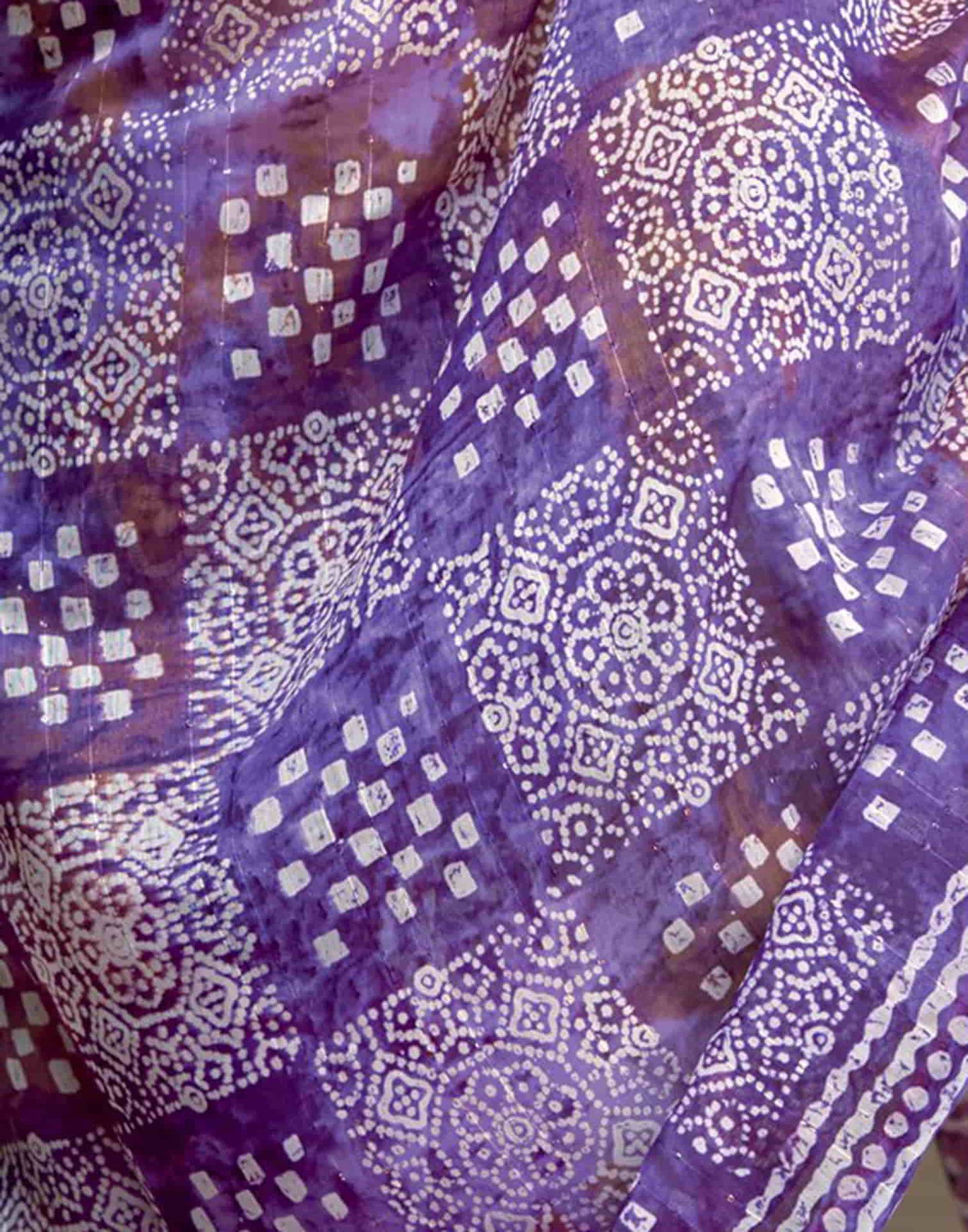 Violet Cotton Printed Saree