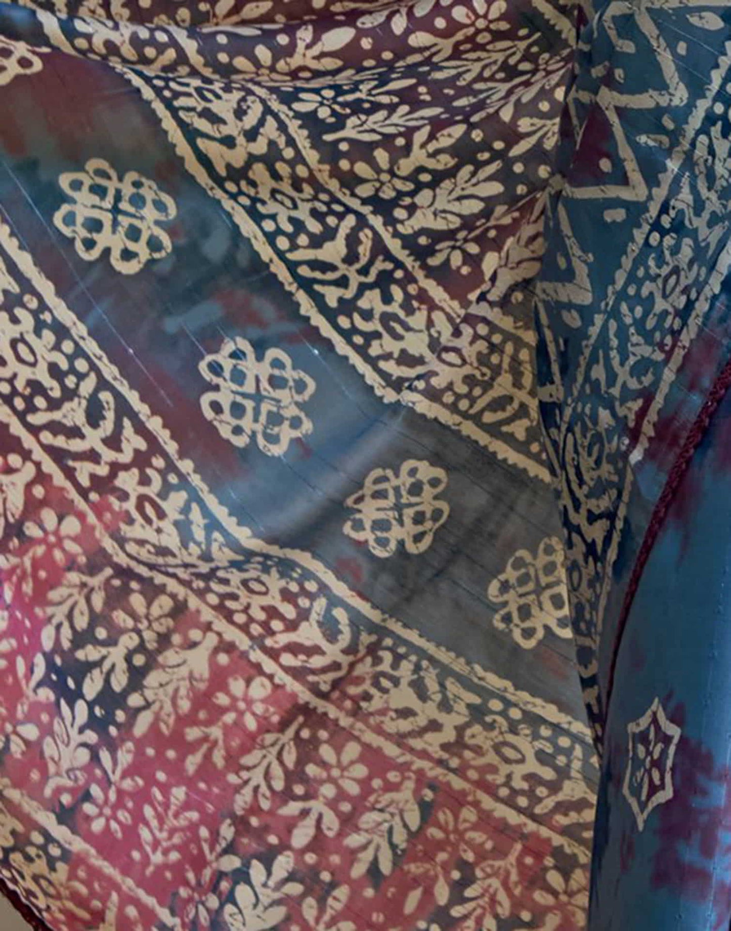 Blue Cotton Printed Saree