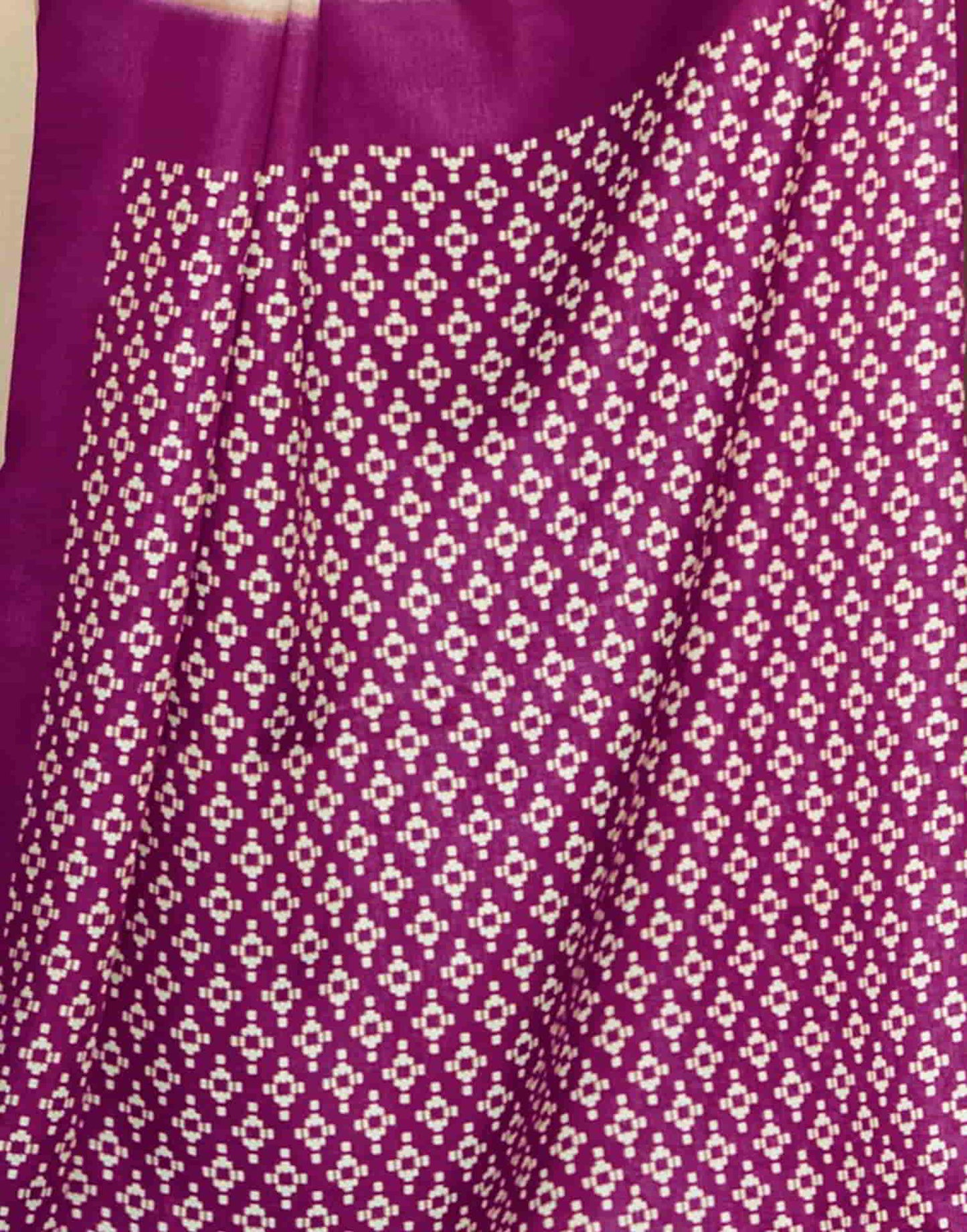 Magenta Silk Printed Saree