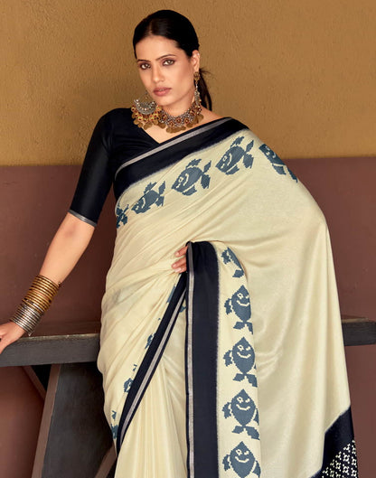 Black Silk Printed Saree