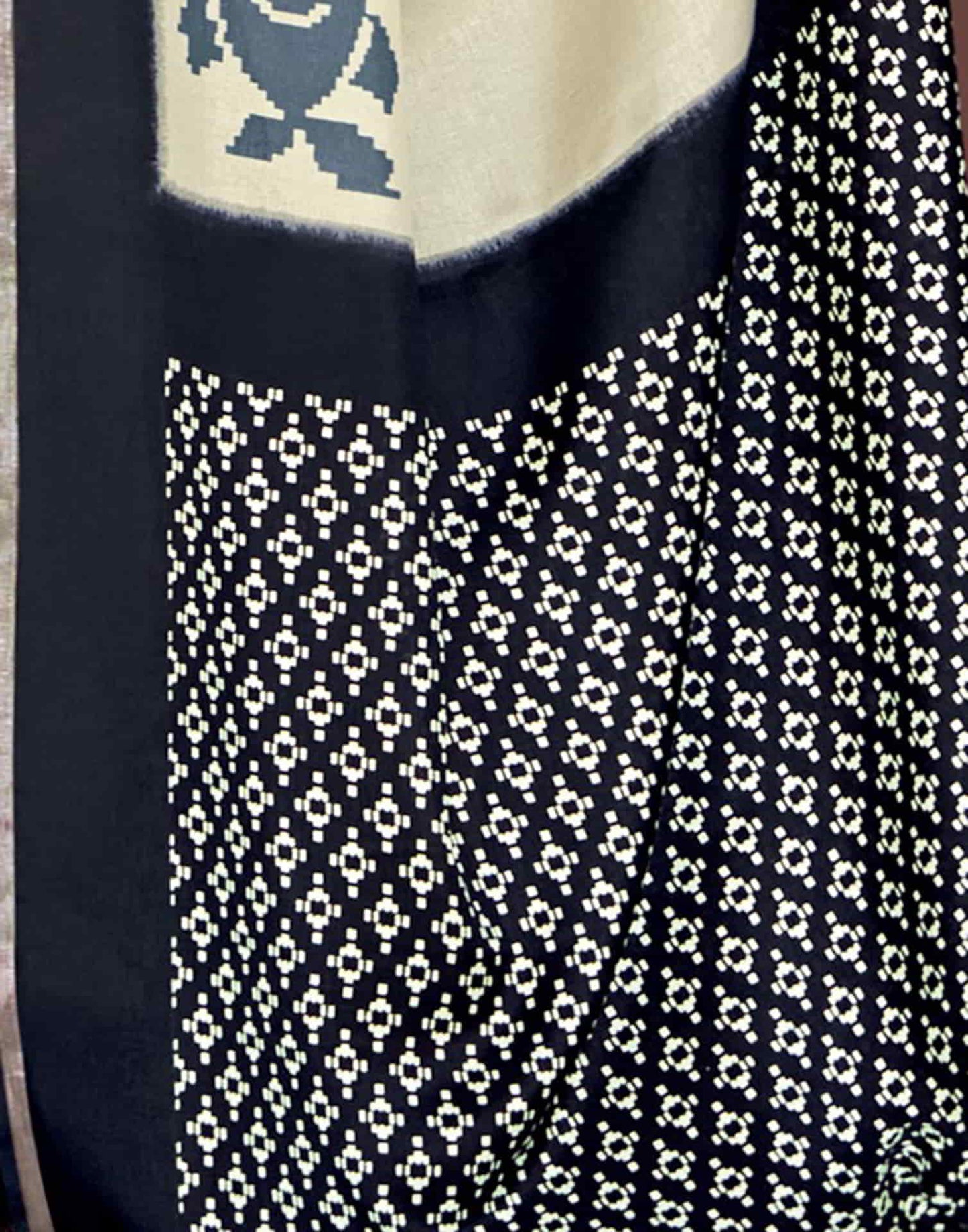 Black Silk Printed Saree