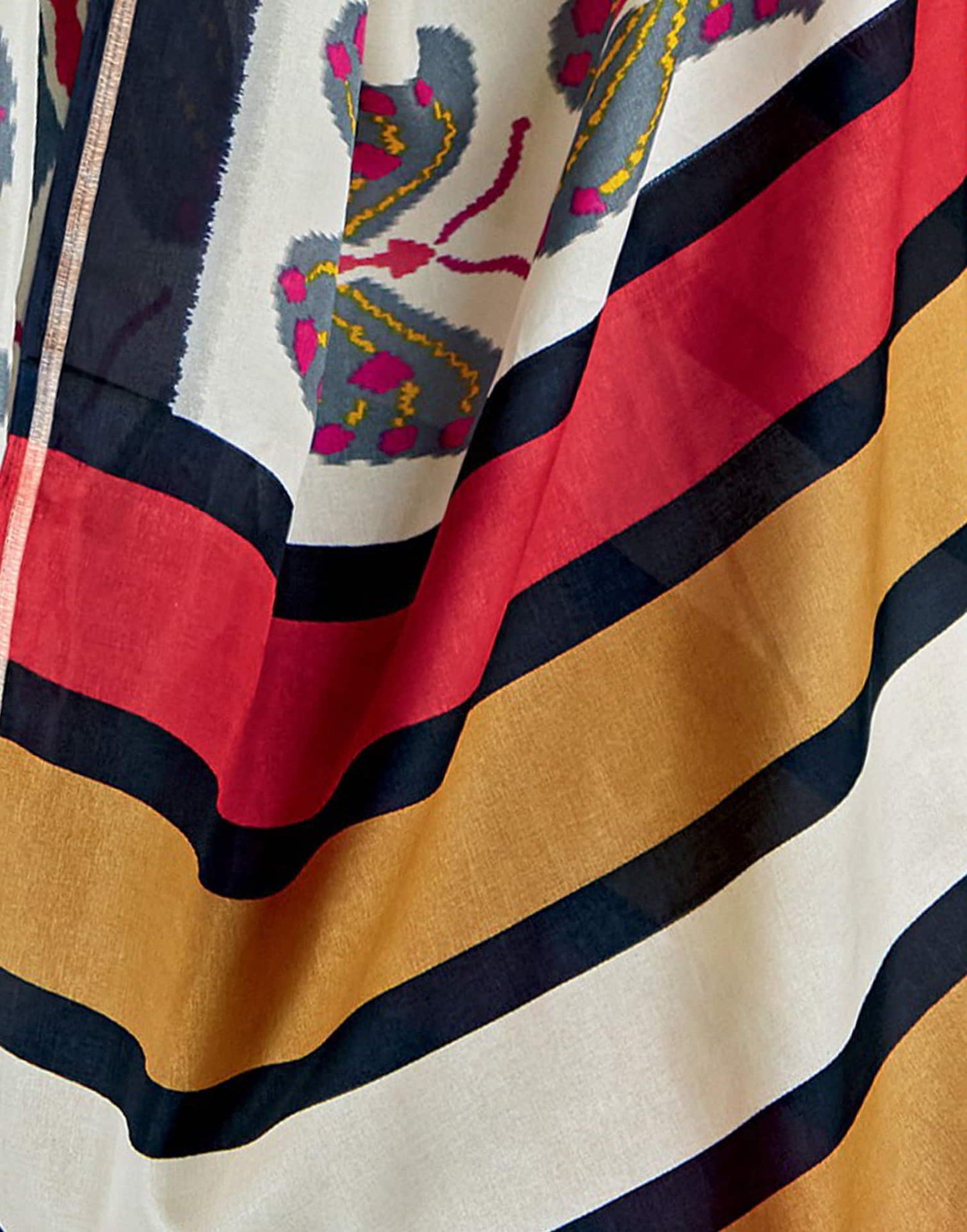 Cream Silk Printed Saree