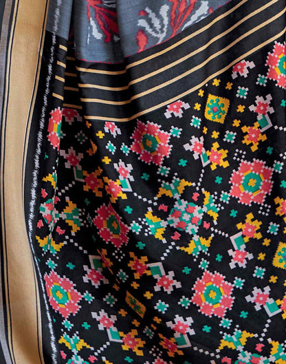 Grey Silk Printed Saree