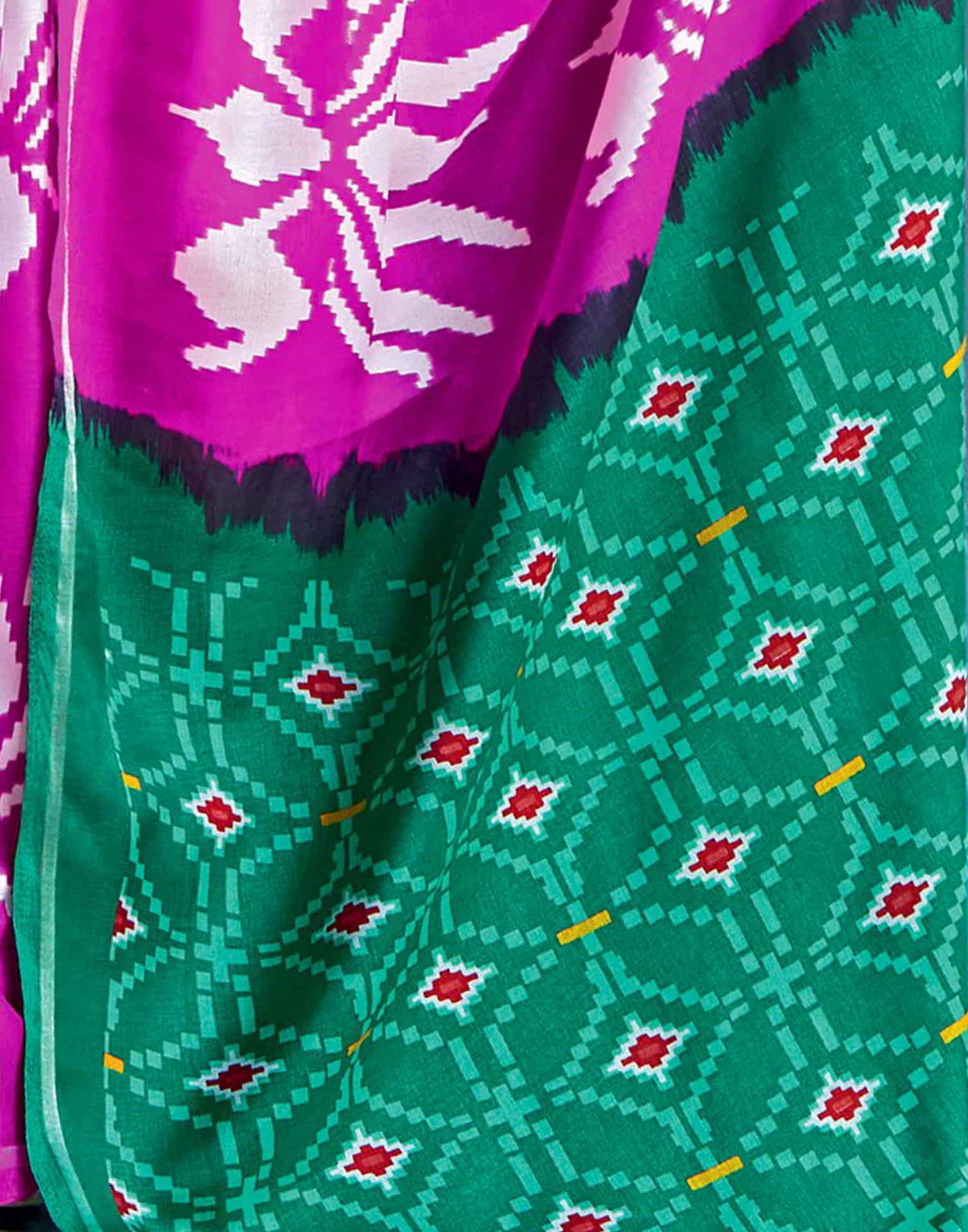 Magenta Silk Printed Saree