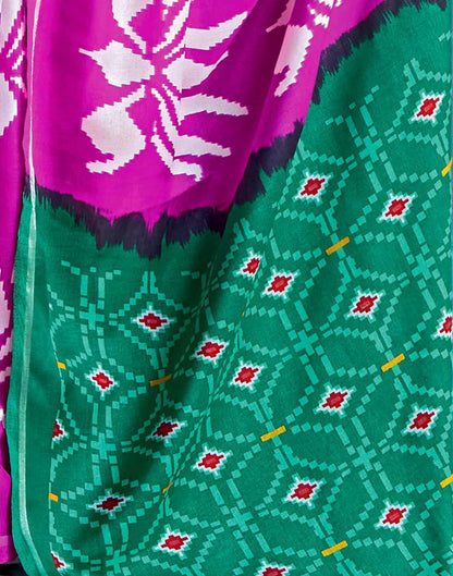 Magenta Silk Printed Saree