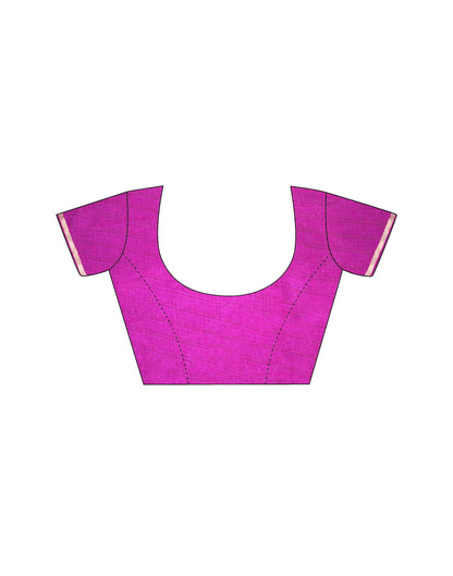 Magenta Silk Printed Saree