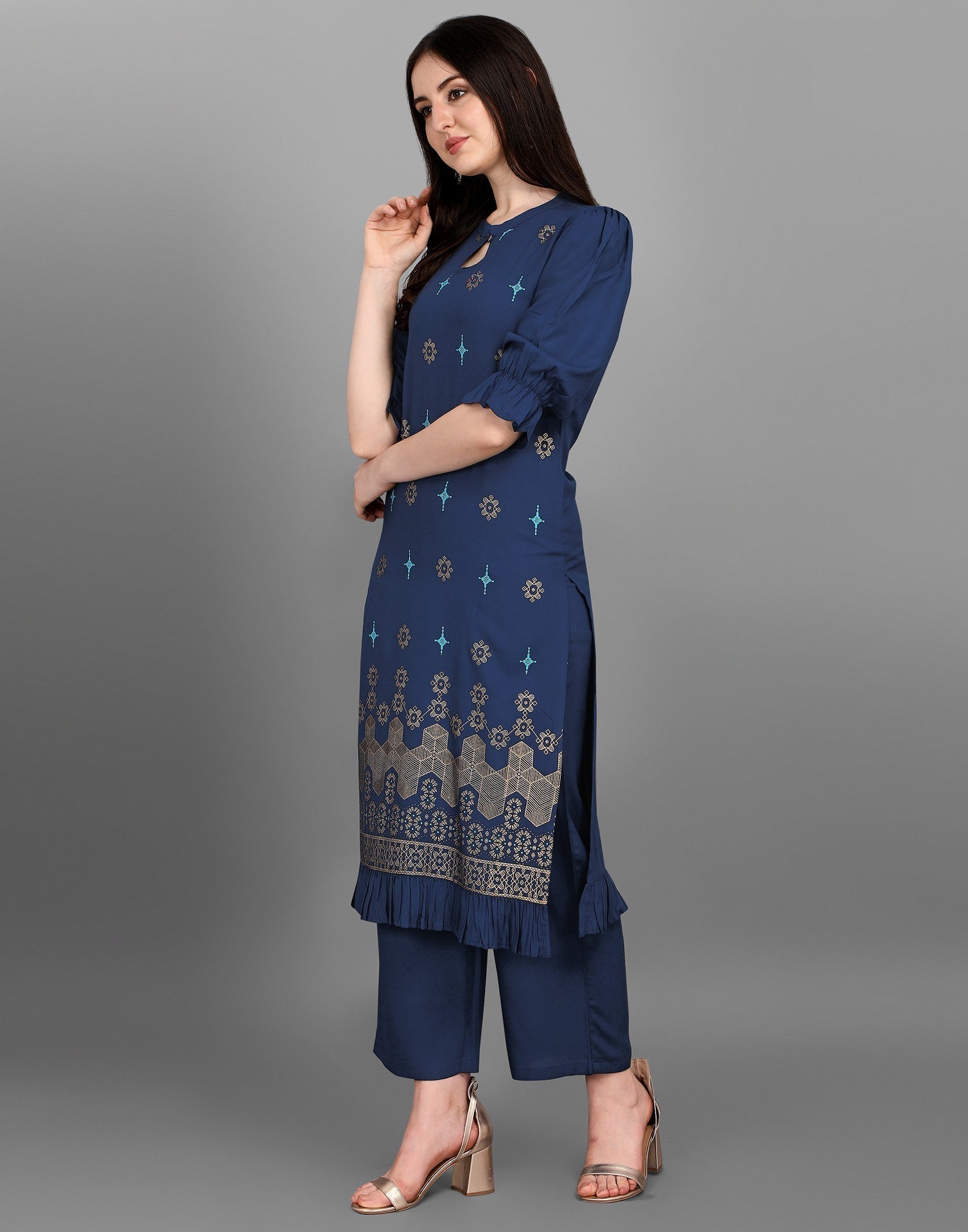 Navy Blue Printed Kurti | Sudathi