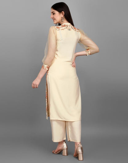 Cream Printed Kurti | Sudathi