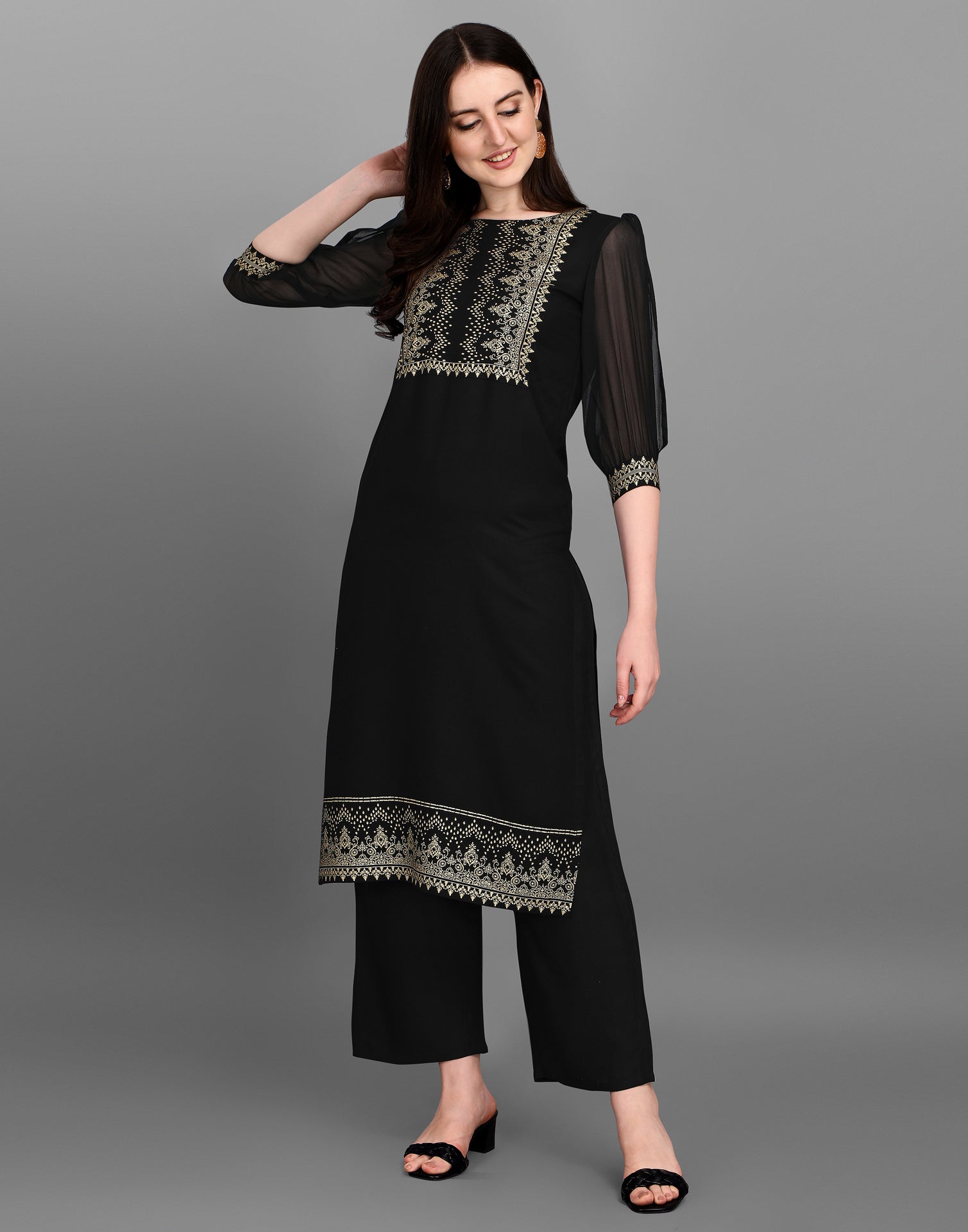 Black Printed Kurti | Sudathi