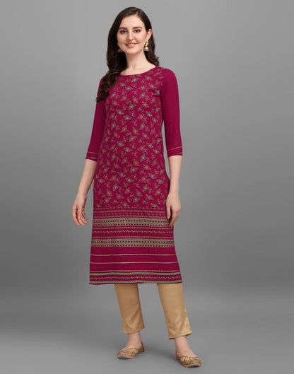 Cherry Pink Printed Kurti | Sudathi