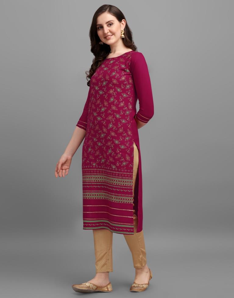 Cherry Pink Printed Kurti | Sudathi