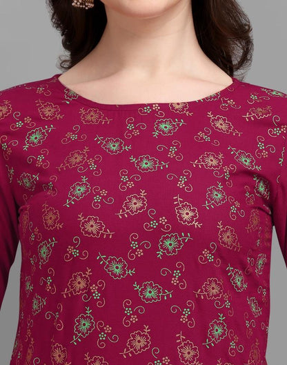 Cherry Pink Printed Kurti | Sudathi