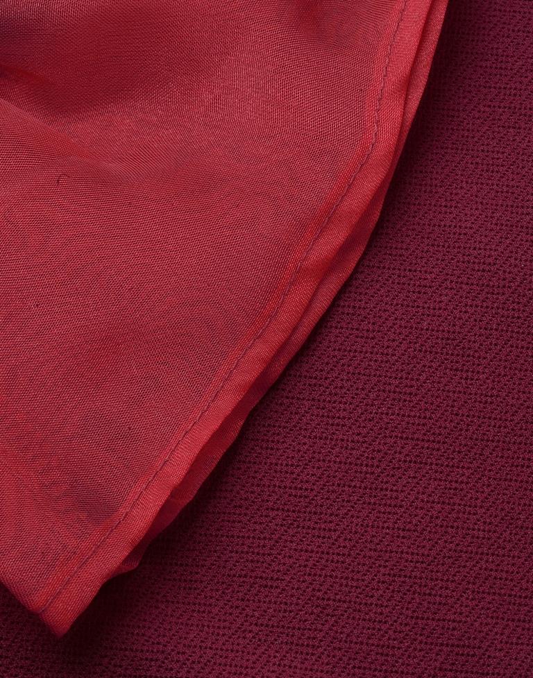 Maroon Puff Sleeve With Strap Top | Sudathi
