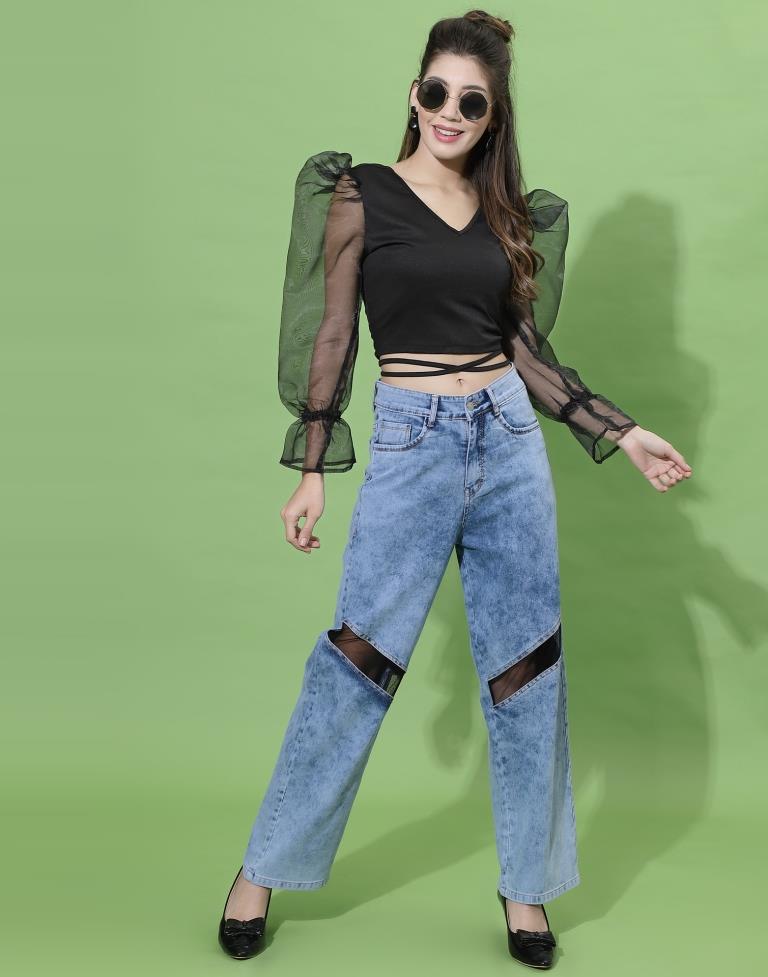 Black Puff Sleeve Top | Leemboodi