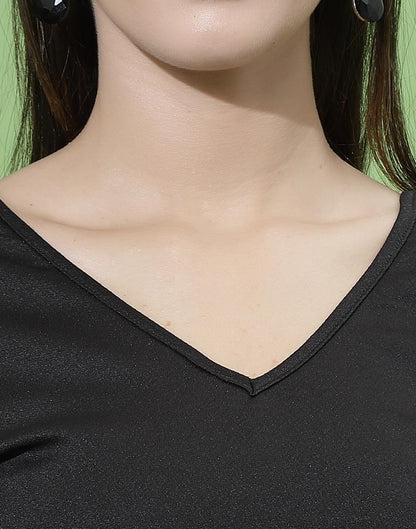 Black Puff Sleeve Top | Leemboodi