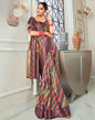 Wine Silk Printed Saree