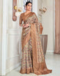 Beige Silk Printed Saree