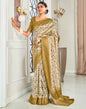 Beige Silk Printed Saree