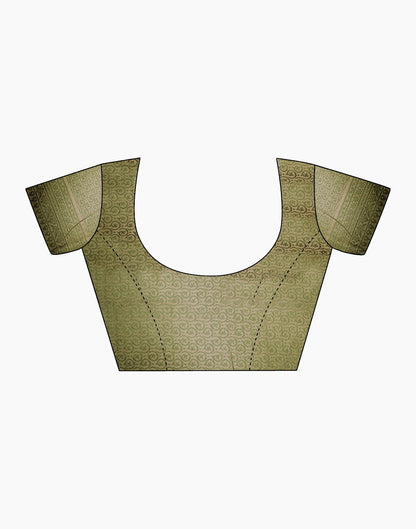 Cream Silk Printed Saree